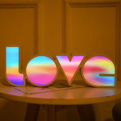 Girlfriend Birthday Wedding Party Decoration Romantic Wedding DecorValentine's Day LED LOVE Light Valentine's Day Gift For Girlfriend BirOverview:
 
 1.Lovely and simple design , the lamp shade is designed in rainbow style matching with "LOVE"word , a great room decorative lamp
 
 2.Made with high quaCosmikCartShopper