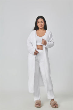 Cozy Pajama Set, 3 Piece Lounge Set, Cute Loungewear, Warm Suit Sets, Matching Set, Lounge Set, 3 Piece Pant Sets, Women Winter DressCozy Pajama Set, 3 Piece Lounge Set, Cute Loungewear, Warm Suit Sets, Overview:


 Be a lounge queen in this Soft And Fluffy 3 Piece Set!
 
 Crop top features front &amp; back scoop neckline with slim straps
 
 Pants features elastic wCosmikCartShopper