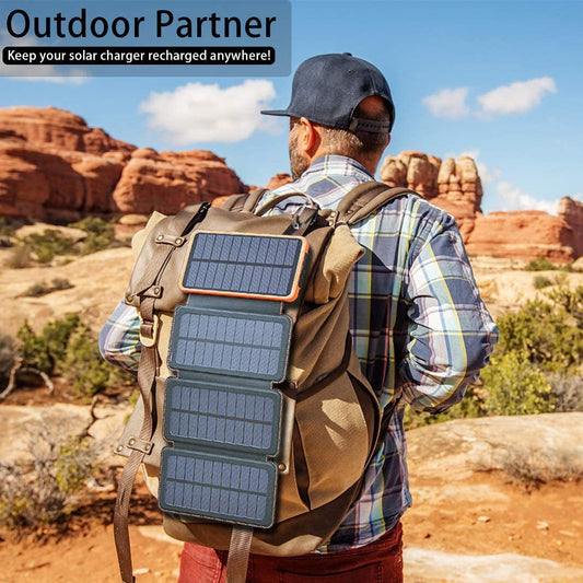 Outdoor Rainproof Solar Cell Phone Charger with Strong LED Light and Soft Leather Design