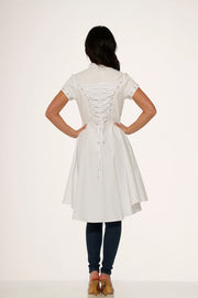 10271 White Battalian HiLo Dress