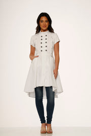 10271 White Battalian HiLo Dress