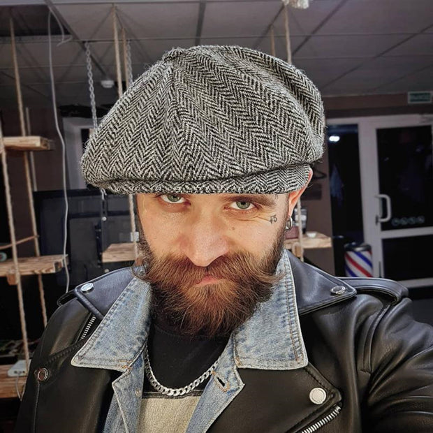 Wool Newsboy Cap – Classic Gatsby-Style Flat Cap for Men & Women