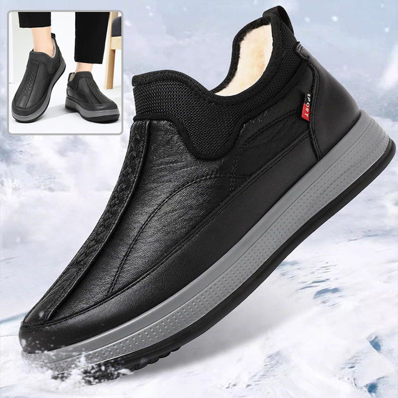 Winter Warm Fleece Snow Boots Round-toed Platform Ankle Boot Fashion Simple Non-slip Flat Cotton Shoes Men CosmikCart