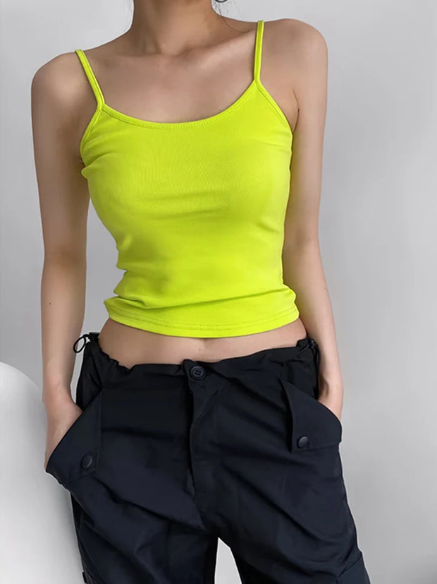 Summer  Cami Tank Top For Women Elastic Slim Crop Tops