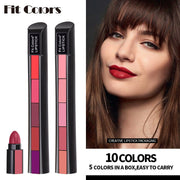 5 Colors Matte Velvet Lipstick Waterproof Sweatproof Lip Gloss Duration Colorfast Lipstick Non Stick Cup Lip Gloss Cosmetics