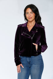 30280 Purple Velvet Moto Jacket