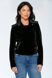 30281 Black Velvet Moto Jacket