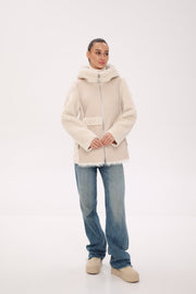 Pre-Order. Re-Stock Ships October 15. ⇆ Reversible Hooded Wool Blend Jacket