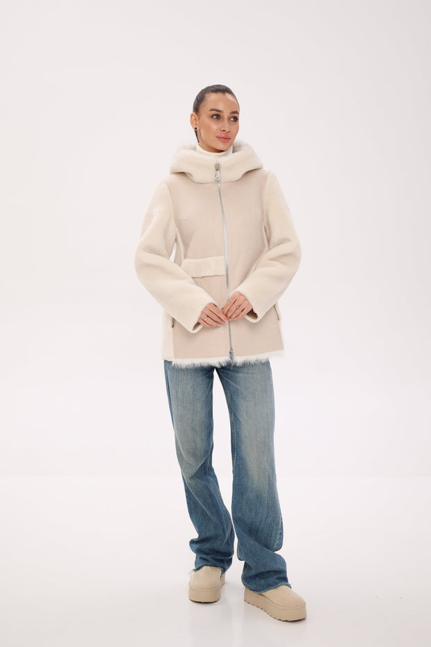 Pre-Order. Re-Stock Ships October 15. ⇆ Reversible Hooded Wool Blend Jacket