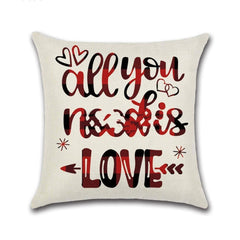 Day red pillowcase cushion coverValentine's Day red pillowcase cushion coverMaterial: Linen
 
 Size: 45*45cm
 
 color type: red
 
 Color: VR001, VR002, VR003, VR004
 
 Style: American
 
 Space: bedroomCosmikCartShopper