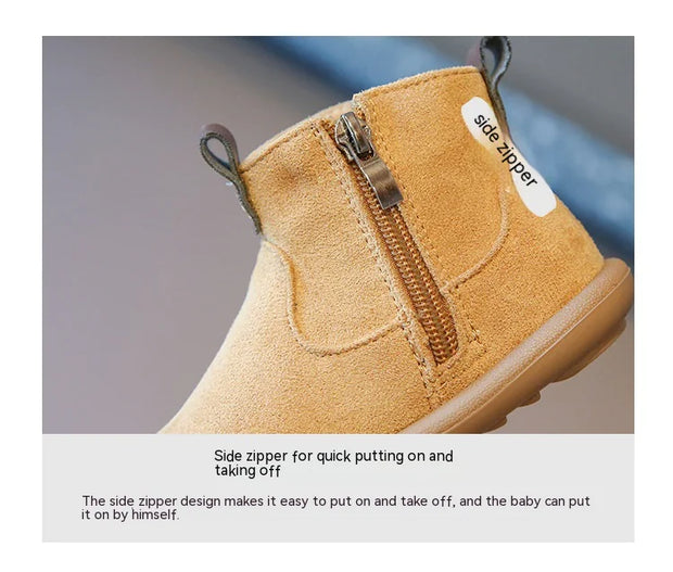 Baby Suede Oxford Boots – Plush, Non-Slip CosmikCart