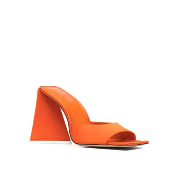 Bright Color Tie-Dye Square Toe Ultra-High Heel Slippers