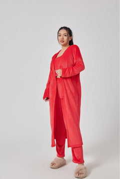 Cozy Pajama Set, 3 Piece Lounge Set, Cute Loungewear, Warm Suit Sets, Matching Set, Lounge Set, 3 Piece Pant Sets, Women Winter DressCozy Pajama Set, 3 Piece Lounge Set, Cute Loungewear, Warm Suit Sets, Overview:


 Be a lounge queen in this Soft And Fluffy 3 Piece Set!
 
 Crop top features front &amp; back scoop neckline with slim straps
 
 Pants features elastic wCosmikCartShopper