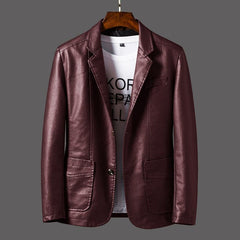 Winter Jacket Thin LapelLeather Men's Autumn And Winter Jacket Thin LapelOverview:
 
 Smooth leather, Soft-touch finish.unique design, Studded lapels, Classic Collar, Buttoned fastening, Stitched quilted sleeves, Functional pockets
 
 It CosmikCartShopper