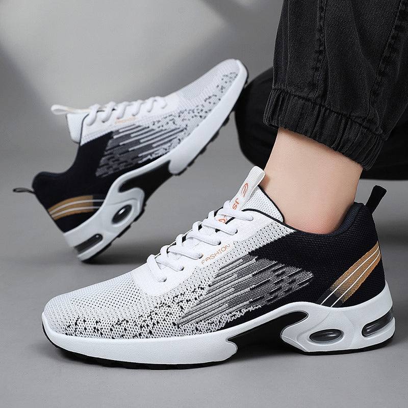 Flying Woven Air Cushion SneakerSummer New Flying Woven Air Cushion SneakerProduct information:
 
 Pattern: stripes
 
 Applicable sports: Universal
 
 Lining material: cloth
 
 Color: 9307 dark blue, 9307 Black, 9307 light blue
 
 Upper heiCosmikCartShopper