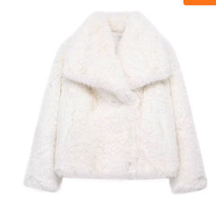 Winter Plush Coat Fashion Thicken Lapel Outwear Casual Long Sleeve Tops Womens Clothing CosmikCart