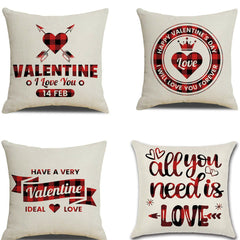 Day red pillowcase cushion coverValentine's Day red pillowcase cushion coverMaterial: Linen
 
 Size: 45*45cm
 
 color type: red
 
 Color: VR001, VR002, VR003, VR004
 
 Style: American
 
 Space: bedroomCosmikCartShopper