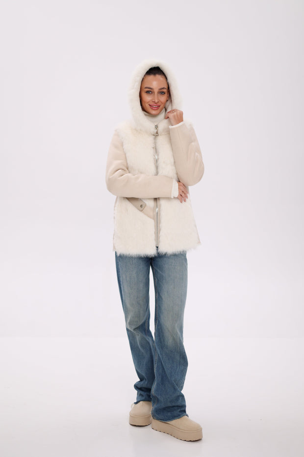 Pre-Order. Re-Stock Ships October 15. ⇆ Reversible Hooded Wool Blend Jacket