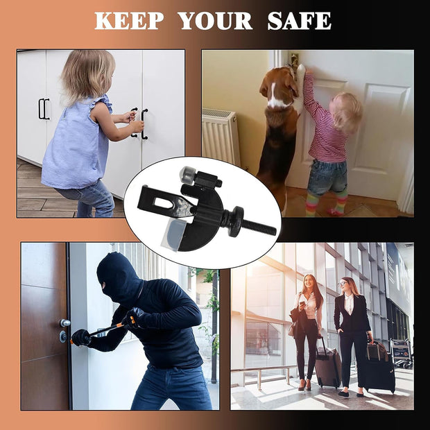Portable Door Lock Privacy Extra Security Lock Anti Theft Travel Inside Door Locker for Traveling Home Bedroom Apartment