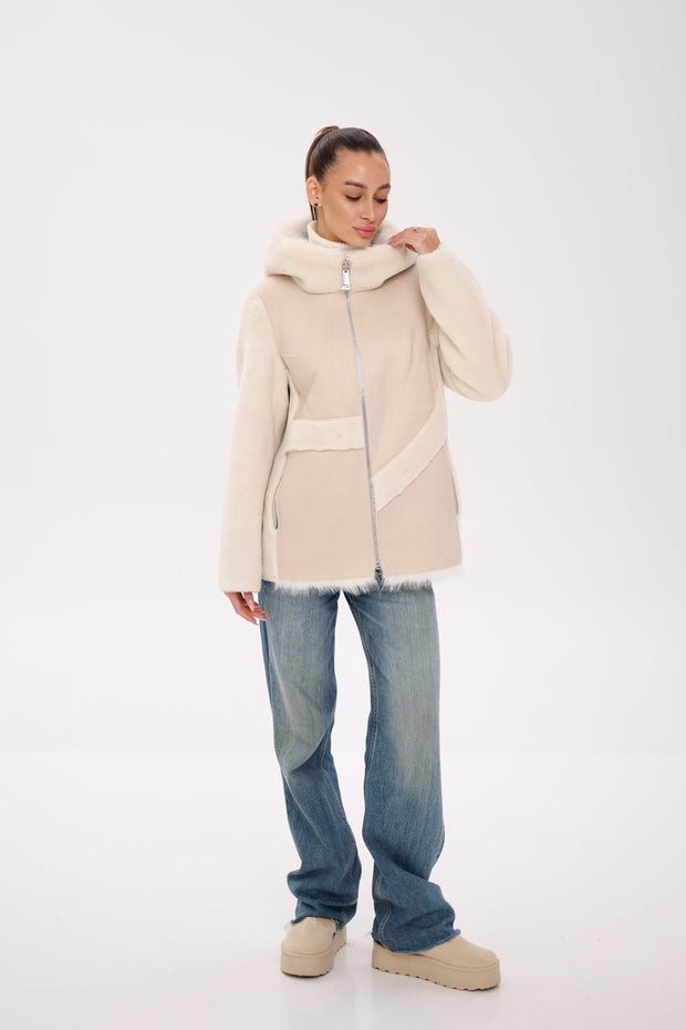 Pre-Order. Re-Stock Ships October 15. ⇆ Reversible Hooded Wool Blend Jacket