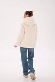 Pre-Order. Re-Stock Ships October 15. ⇆ Reversible Hooded Wool Blend Jacket