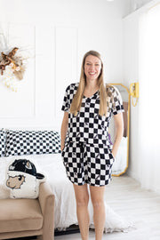 Checkered Llamas Women's 2pc Pajamas