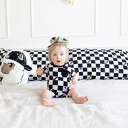 Checkered Llamas Shortie Romper