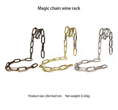 Magic Iron Chain Wine Bottle Holder Zendrop