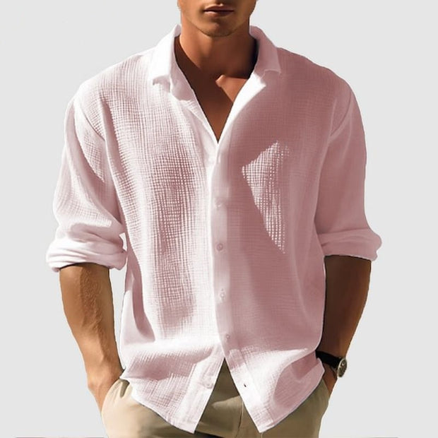 Men’s Long Sleeve Fashion Shirt – Single Breasted Casual Style