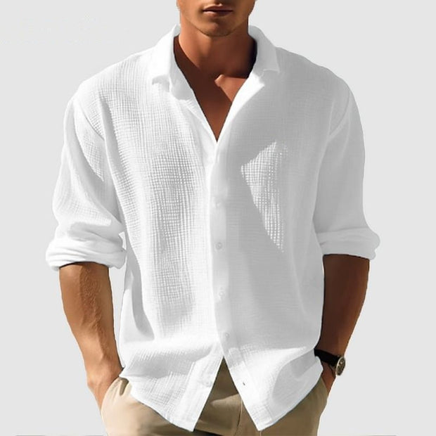 Men’s Long Sleeve Fashion Shirt – Single Breasted Casual Style