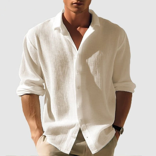 Men’s Long Sleeve Fashion Shirt – Single Breasted Casual Style