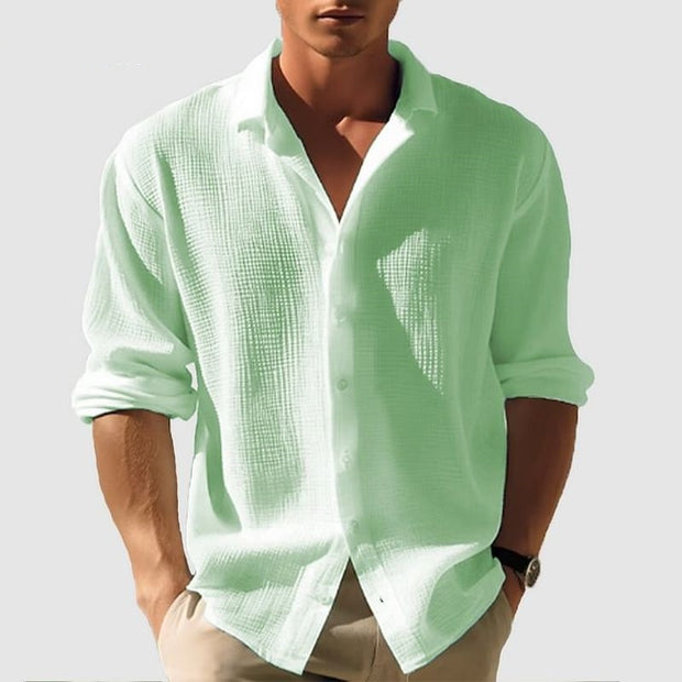 Men’s Long Sleeve Fashion Shirt – Single Breasted Casual Style