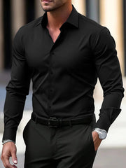Men’s Summer Long Sleeve Button-Down Shirt – Casual & Breathable
