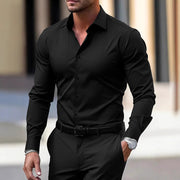 Men’s Summer Long Sleeve Button-Down Shirt – Casual & Breathable