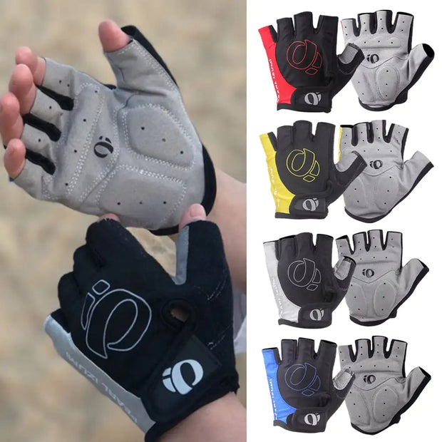 Bicycle Half Finger Microfiber Shock Absorbing Gloves