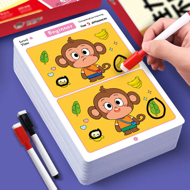 Erasable Spot the Difference Cards
