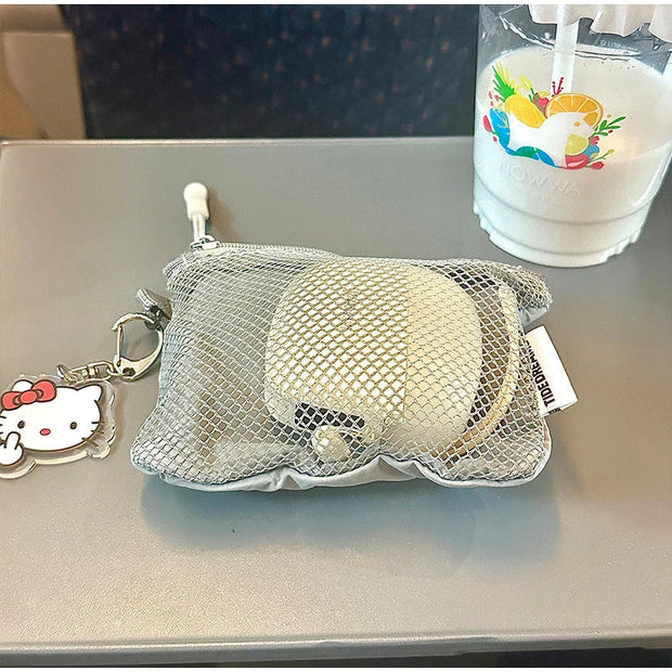Travel Makeup Storage Bags | New Mesh Coin Purse & Simple Portable Mini Bag (Multi-purpose Square Bag Double-layer Zipper Card Holder)