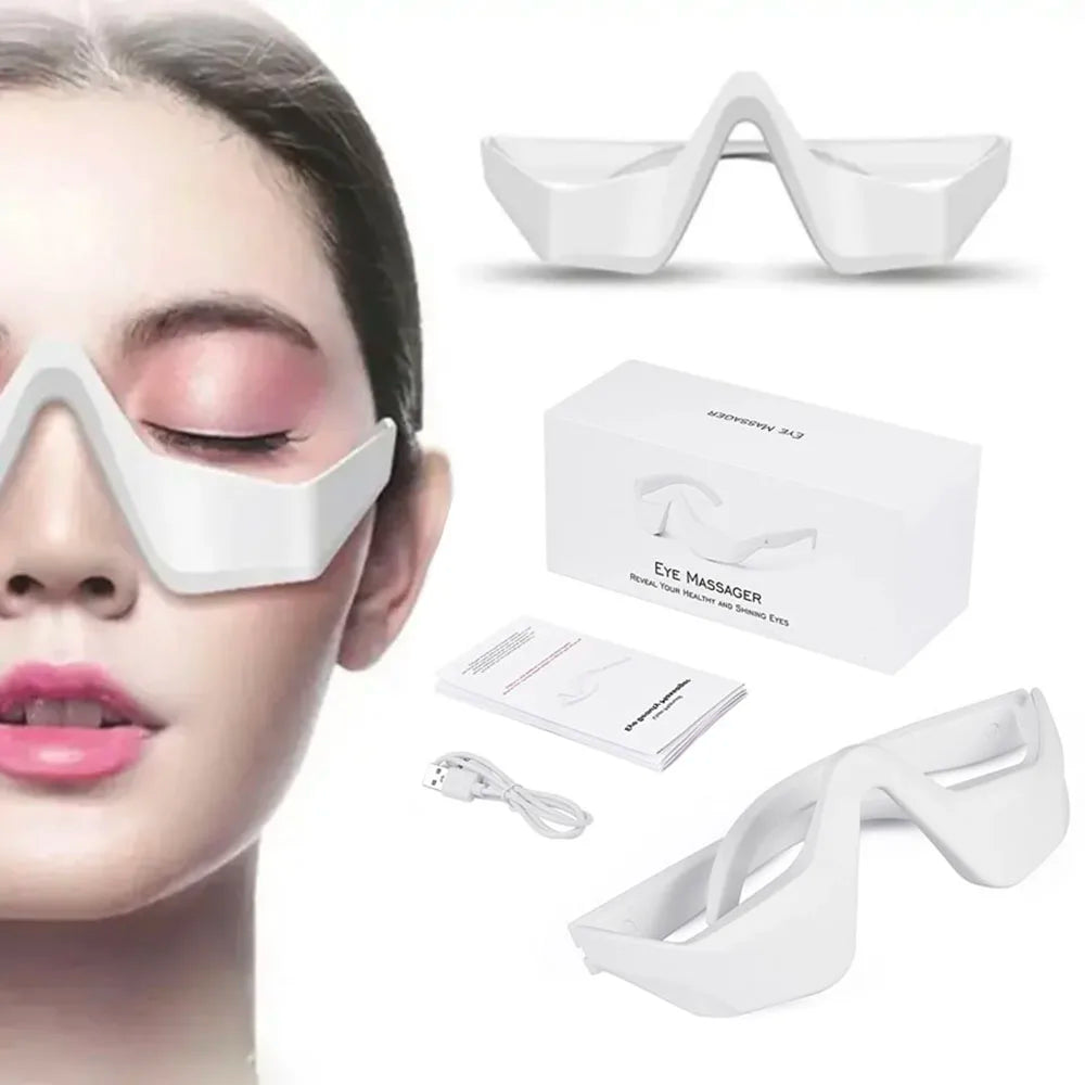 Electric Eye Massager Glasses For Eye Fatigue Relief EMS Red Light Therapy Eye Beauty Instrument To Reduce Dark Circles And Bags