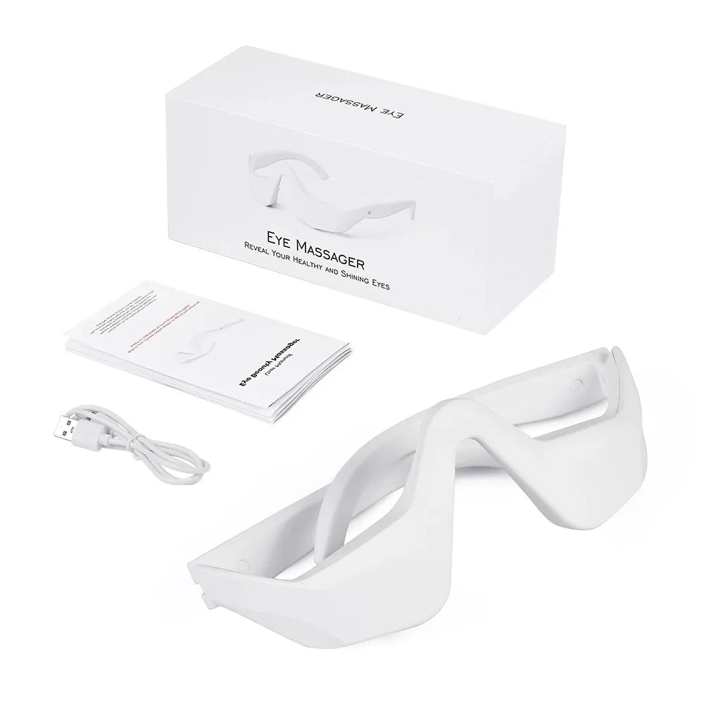 Electric Eye Massager Glasses For Eye Fatigue Relief EMS Red Light Therapy Eye Beauty Instrument To Reduce Dark Circles And Bags