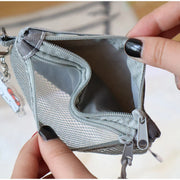 Travel Makeup Storage Bags | New Mesh Coin Purse & Simple Portable Mini Bag (Multi-purpose Square Bag Double-layer Zipper Card Holder)