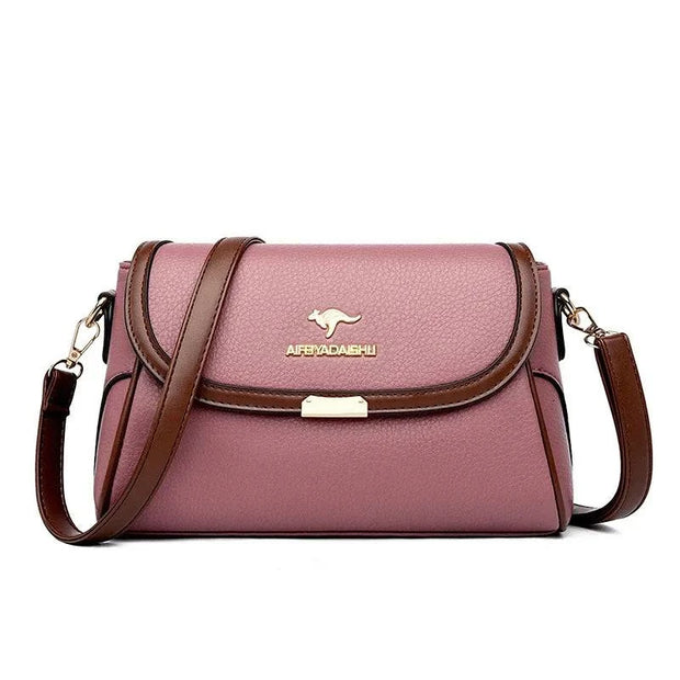 Solid Color High-Quality Leather Small Shoulder Bags | New Messenger Bags with Strap & Designer Crossbody Bag (Sac à Main)