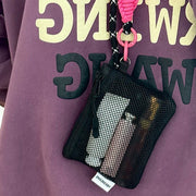 Travel Makeup Storage Bags | New Mesh Coin Purse & Simple Portable Mini Bag (Multi-purpose Square Bag Double-layer Zipper Card Holder)