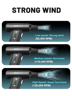 Extra Nozzle 150000RPM Turbo Jet Fan Car Vacuum Cleaner Portable Fan Rechargeable Blower Dust Dryer ToolsMini Air Blower With Extra Nozzle 150000RPM Turbo Jet Fan Car Vacuum CSPECIFICATIONS
Brand Name: isfriday
High-concerned Chemical: None
Origin: Mainland China
Power Source: AC
Motor type: Brushless
Pressure: Medium Pressure
Usage: HomeCosmikCartShopper