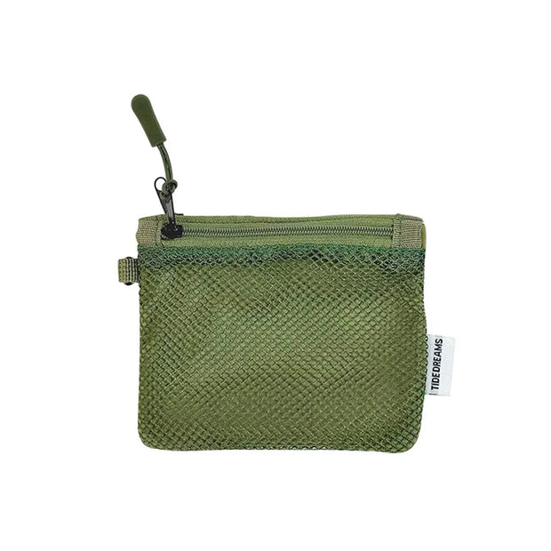 Travel Makeup Storage Bags | New Mesh Coin Purse & Simple Portable Mini Bag (Multi-purpose Square Bag Double-layer Zipper Card Holder)