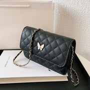 PU Leather Shoulder Bag Classic Style | Diamond Pattern Chain Bag & Women's Trendy All-Match Crossbody Bag (Mini Korean Style)