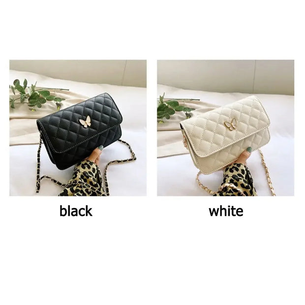 PU Leather Shoulder Bag Classic Style | Diamond Pattern Chain Bag & Women's Trendy All-Match Crossbody Bag (Mini Korean Style)