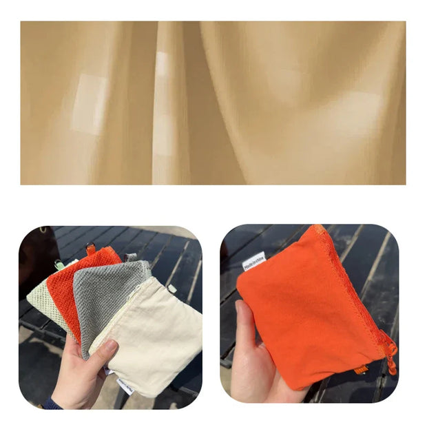 Travel Makeup Storage Bags | New Mesh Coin Purse & Simple Portable Mini Bag (Multi-purpose Square Bag Double-layer Zipper Card Holder)
