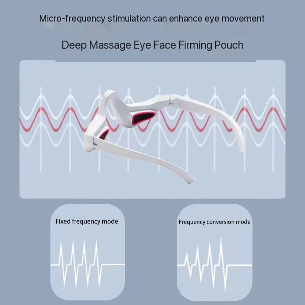Electric Eye Massager Glasses For Eye Fatigue Relief EMS Red Light Therapy Eye Beauty Instrument To Reduce Dark Circles And Bags