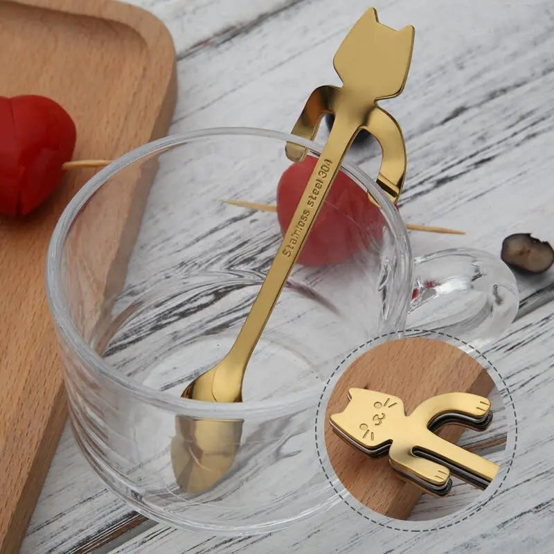 Stainless Steel Cat Teaspoons Zendrop