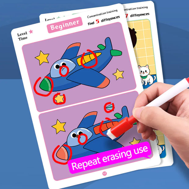 Erasable Spot the Difference Cards